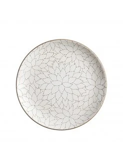 Heath Ceramics Camellia Etched Dinner Plate In Opaque White