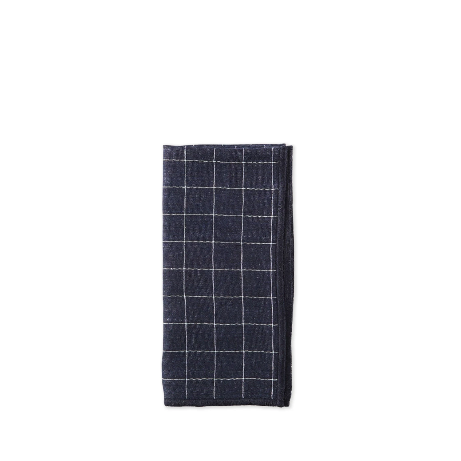 Adelene Simple Cloth Linen Windowpane Check Napkin In Dark Blue Adelene Simple Cloth Linen Windowpane Check Napkin In Dark Blue