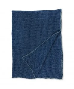 Adelene Simple Cloth Final Few Waffle Knit Throw In Indigo