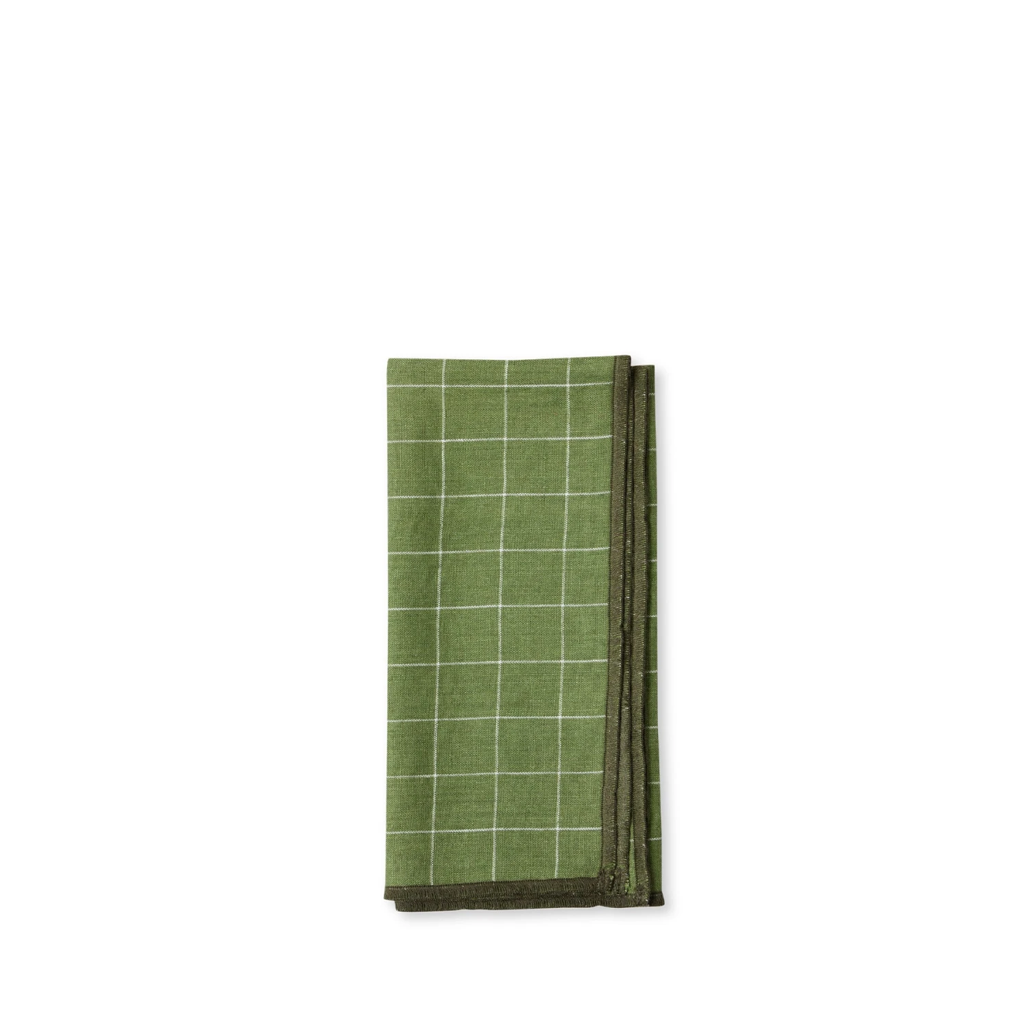 Adelene Simple Cloth All Linens Linen Windowpane Check Napkin In Dark Green Adelene Simple Cloth All Linens Linen Windowpane Check Napkin In Dark Green