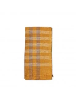 All Roads Grid Napkin In Ochre (Set Of 2) All Linens