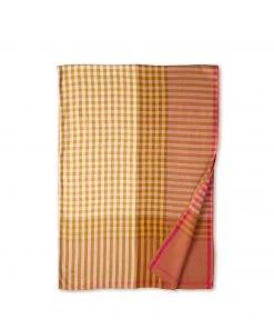 All Roads Grid Tablecloth In Ochre