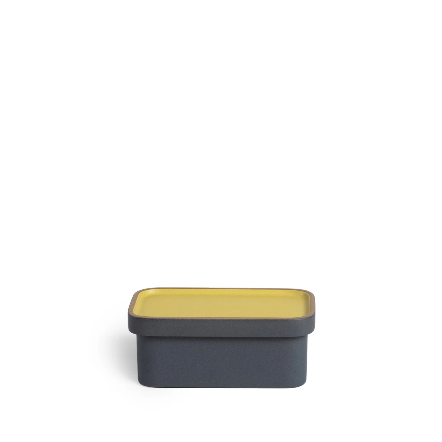 Heath Clay Studio Accessories Butter Dish In Ochre And Indigo Heath Clay Studio Accessories Butter Dish In Ochre And Indigo