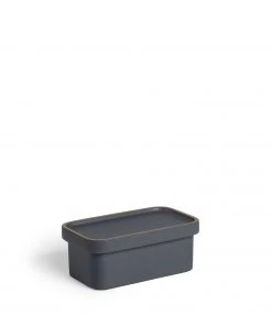 Heath Clay Studio Accessories Butter Dish In Ochre And Indigo 2 Heath Clay Studio Accessories Butter Dish In Ochre And Indigo