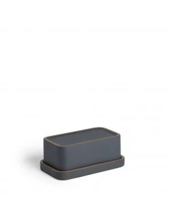 Heath Clay Studio Accessories Butter Dish In Ochre And Indigo 3 Heath Clay Studio Accessories Butter Dish In Ochre And Indigo