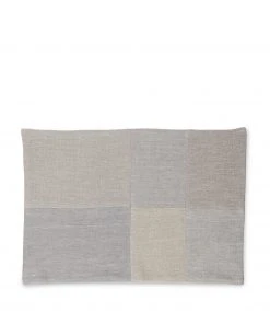 Cathy Callahan Final Few Linen Patchwork Placemat In Fog