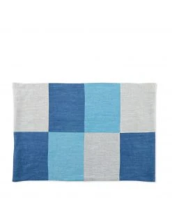 Cathy Callahan Final Few Linen Patchwork Placemat In Blues