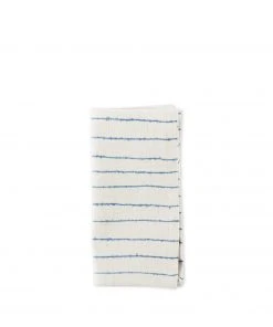Cathy Callahan Final Few Linen Lines Napkin In Deep Blue