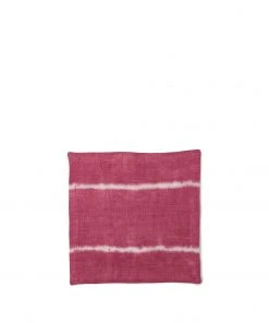 Cathy Callahan Stripes Cocktail Napkin In Cranberry
