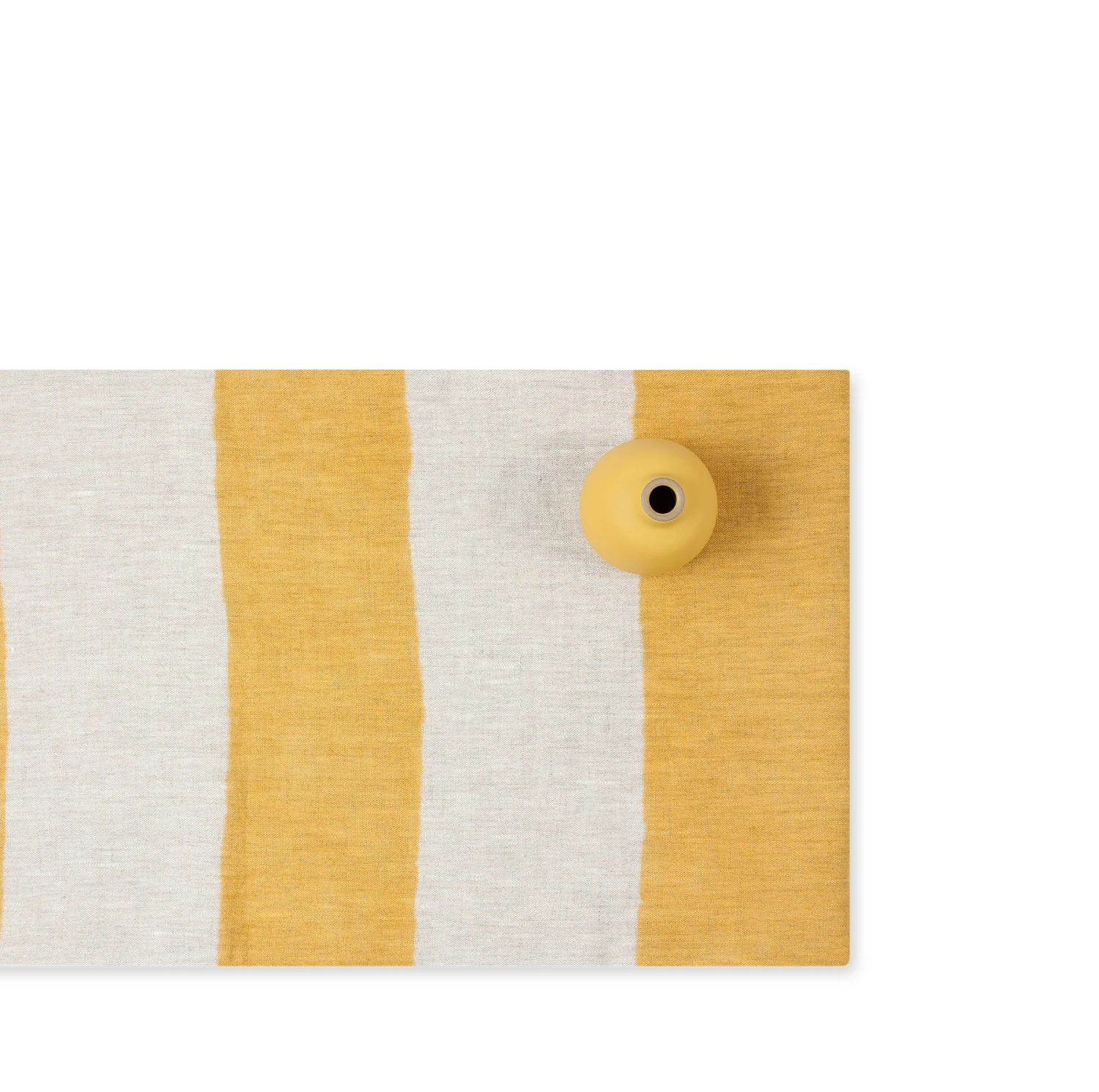 Cathy Callahan Linen Hand-Painted Stripes Runner In Sunflower New 1 Cathy Callahan Linen Hand-Painted Stripes Runner In Sunflower New