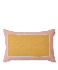 Cathy Callahan Linen Hand-Painted Pillow In Sunflower/Peach