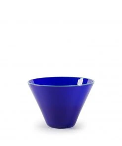 Cedric Mitchell Conical Bowl In Opaque Lapis With Celadon Lip