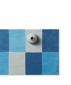 Cathy Callahan Linen Patchwork Runner In Blues Final Few
