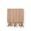 Garza Marfa Cotton Linen Ticking Stripe Tea Towel In Coffee