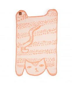 Donna Wilson Fun & Unique Cat Shaped Brushed Cotton Mini Blanket