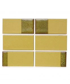 Heath Ceramics Tile Dual Glaze DG14 Ochre Blend Rectangles