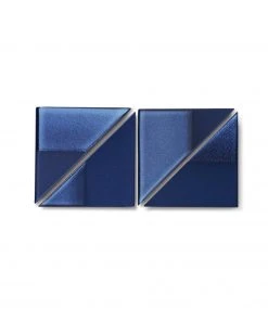 Heath Ceramics Tile DG6 Bay Blue Blend Triangles Dual Glaze