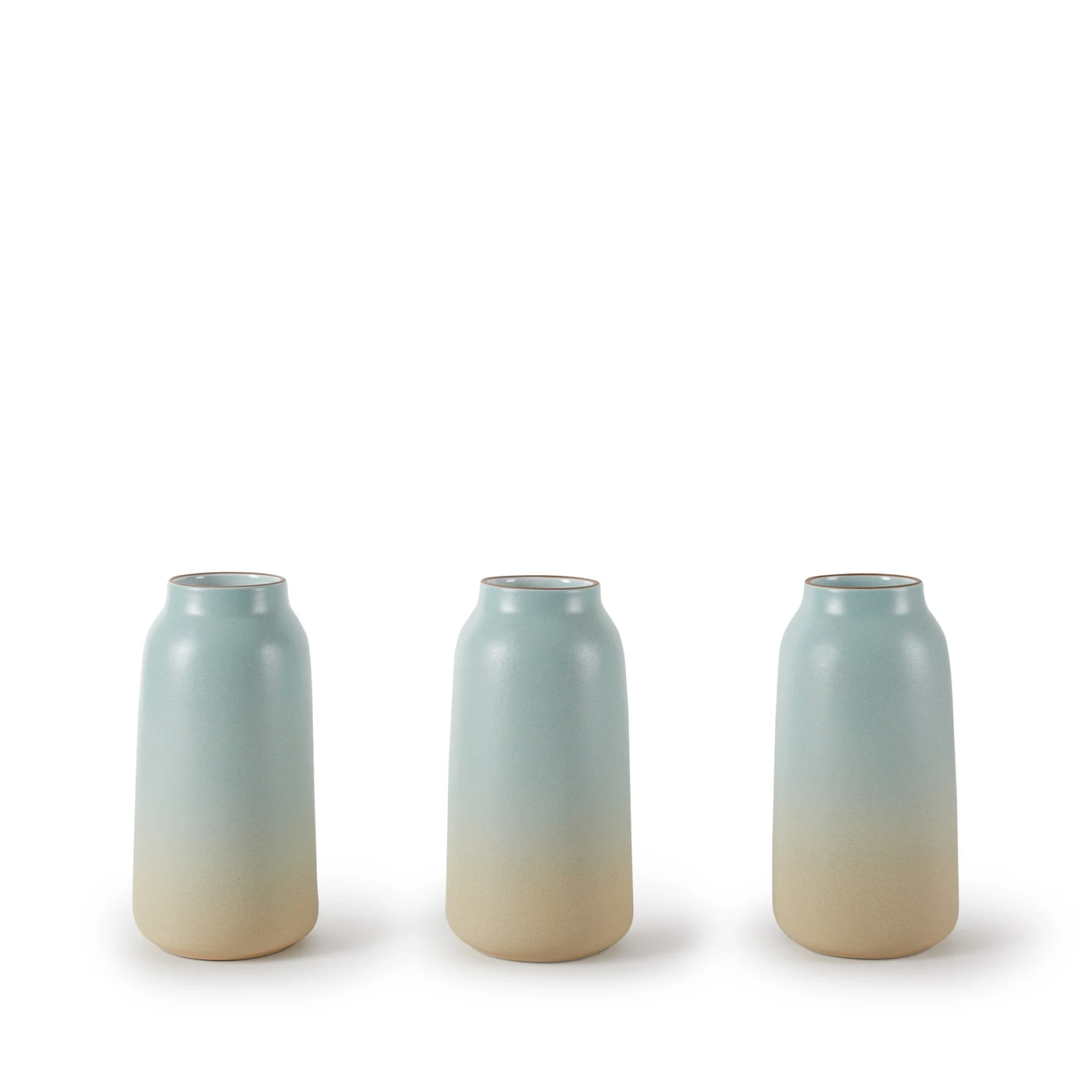 Heath Clay Studio Tall Vase In Aqua And Barley 2 Heath Clay Studio Tall Vase In Aqua And Barley