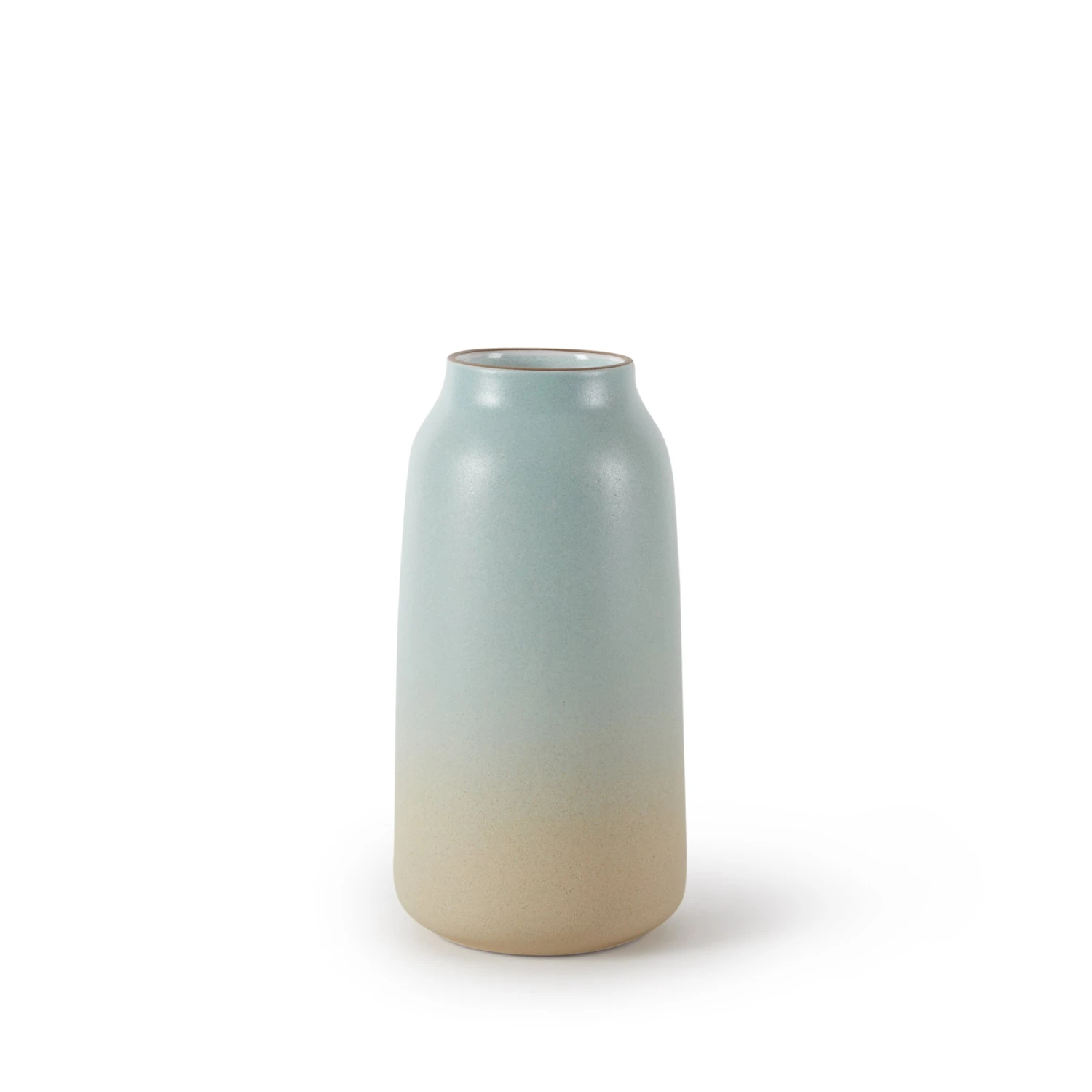 Heath Clay Studio Tall Vase In Aqua And Barley 1 Heath Clay Studio Tall Vase In Aqua And Barley