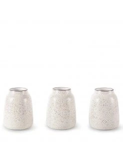 Heath Clay Studio Accessories Wide Vase In Opaque White And Matte Brown