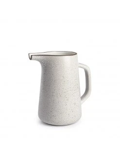 Heath Clay Studio Large Pitcher In Opaque White And Matte Brown
