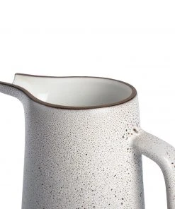 Heath Clay Studio Large Pitcher In Opaque White And Matte Brown