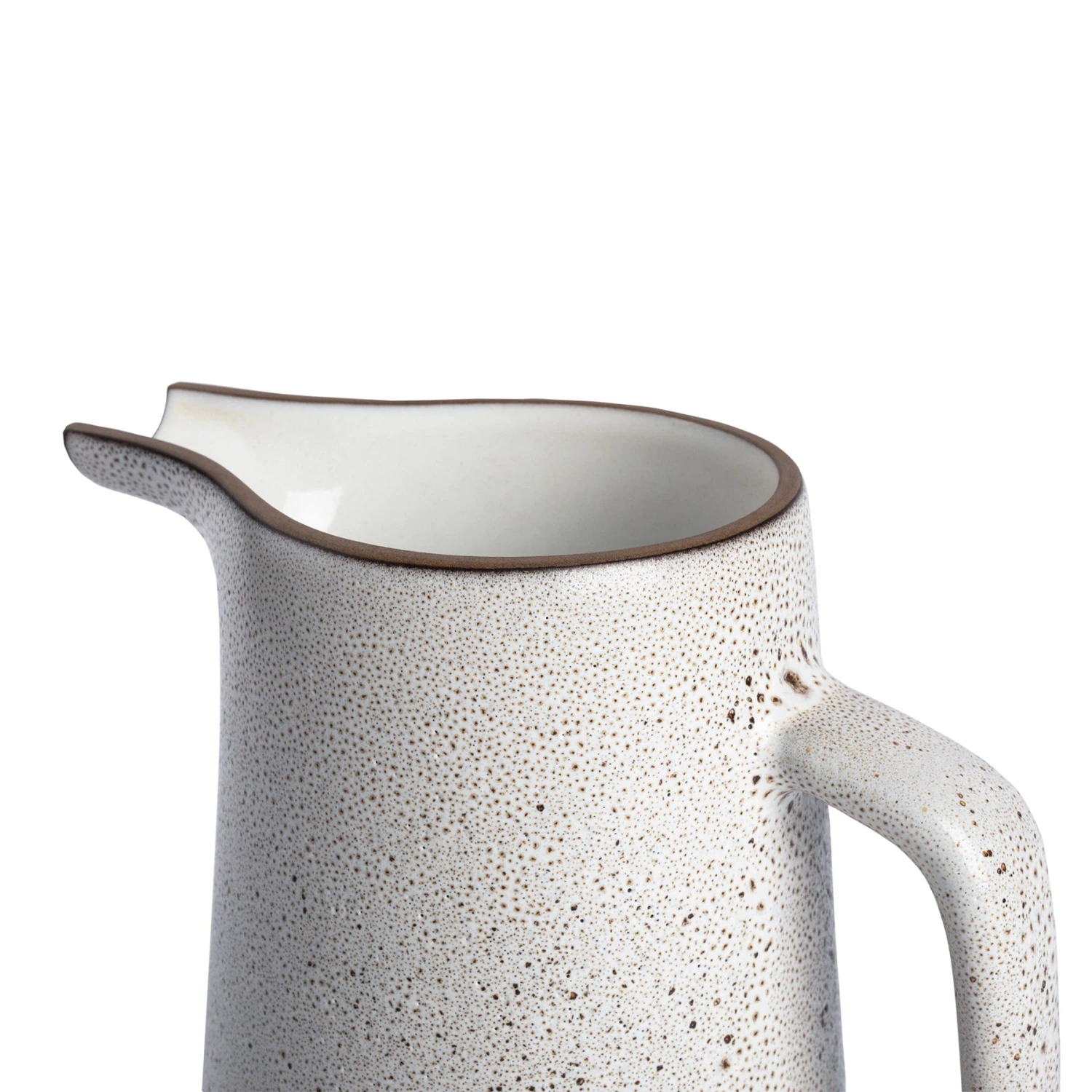 Heath Clay Studio Large Pitcher In Opaque White And Matte Brown 2 Heath Clay Studio Large Pitcher In Opaque White And Matte Brown
