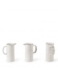Heath Clay Studio Accessories Small Pitcher In Opaque White And Matte Brown