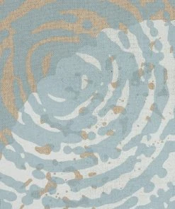 Heath + House Industries Linen Screen Print In White And Blue Vases & Objects