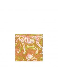 Heath Sews Studio All Linens Tyger Tyger Cocktail Napkin In Chartreuse/Rose