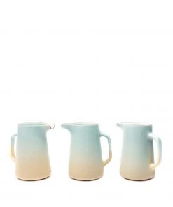 Heath Clay Studio Large Pitcher In Aqua And Barley All Dinnerware