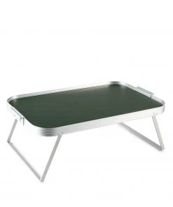 Kaymet Diamond Lap Tray In Forest Green & Silver New