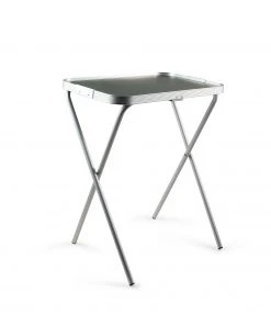 Kaymet Folding Tray Table In Forest Green & Silver