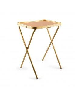 Kaymet Folding Tray Table In Signal Orange & Gold