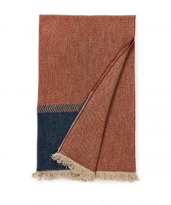 Libeco Jules Throw In Rust Herringbone Pillows & Throws