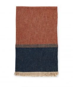 Libeco Jules Throw In Rust Herringbone Pillows & Throws