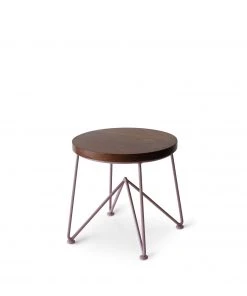Garza Marfa Walnut Stool With Mauve Base