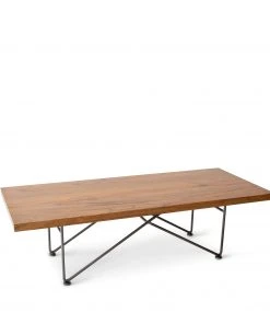 Garza Marfa Furniture Texas Pecan Coffee Table With Natural Steel Base