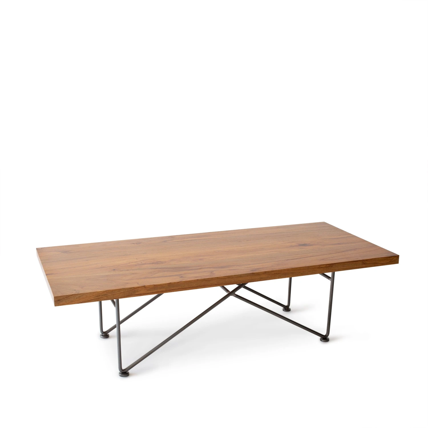 Garza Marfa Furniture Texas Pecan Coffee Table With Natural Steel Base Garza Marfa Furniture Texas Pecan Coffee Table With Natural Steel Base