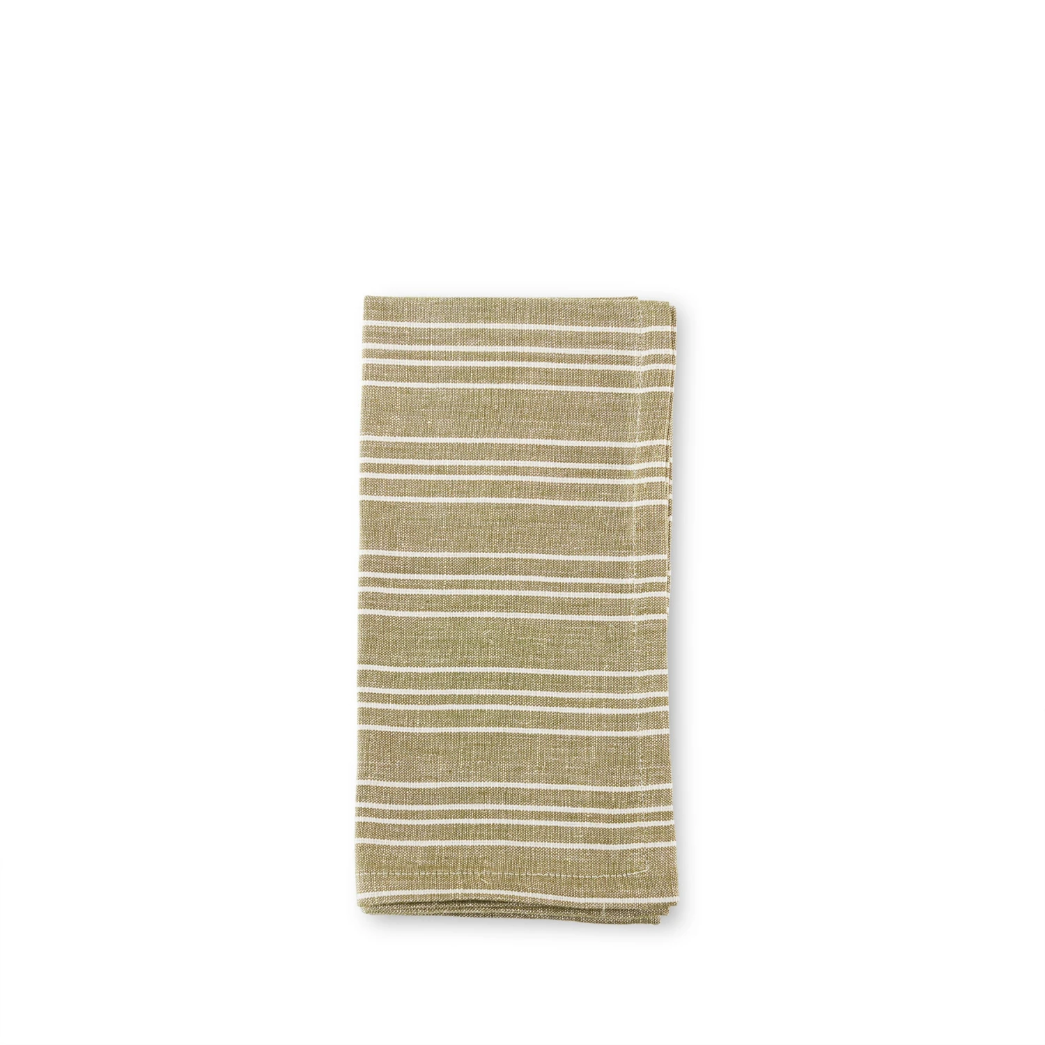 Garza Marfa Registry Essentials Cotton Linen Small Ticking Stripe Napkins In Olive (Set Of 4) Garza Marfa Registry Essentials Cotton Linen Small Ticking Stripe Napkins In Olive (Set Of 4)
