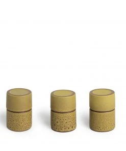 Heath Clay Studio Matchstick Holder In Ochre And Matte Brown