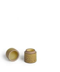 Heath Clay Studio Matchstick Holder In Ochre And Matte Brown