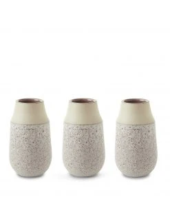 Heath Clay Studio Neck Vase In Vanilla Bean And Matte Brown