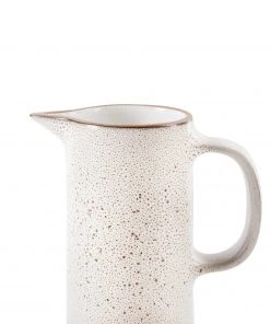 Heath Clay Studio Accessories Small Pitcher In Opaque White And Matte Brown