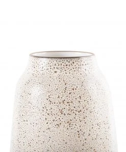 Heath Clay Studio Accessories Wide Vase In Opaque White And Matte Brown