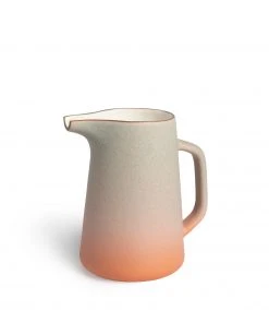 Heath Clay Studio Large Pitcher In Fog And Tangerine