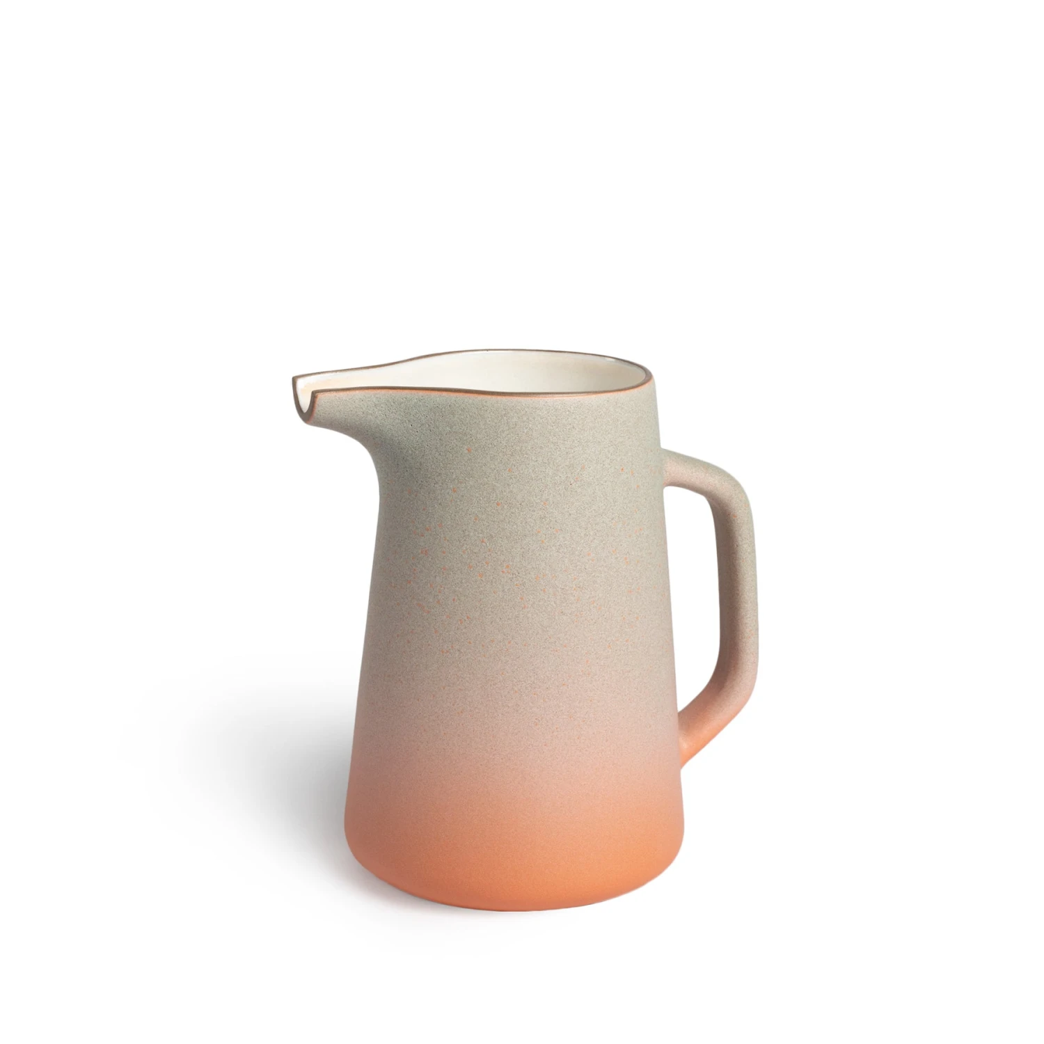 Heath Clay Studio Large Pitcher In Fog And Tangerine Heath Clay Studio Large Pitcher In Fog And Tangerine