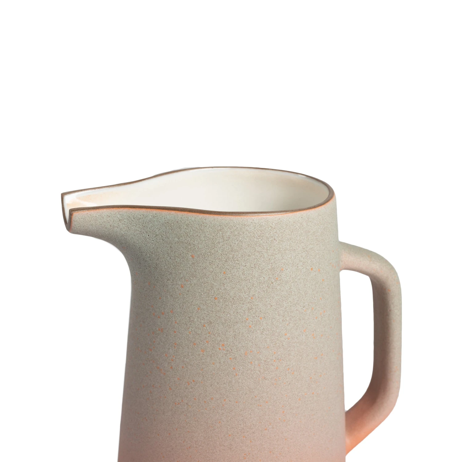 Heath Clay Studio Large Pitcher In Fog And Tangerine Heath Clay Studio Large Pitcher In Fog And Tangerine