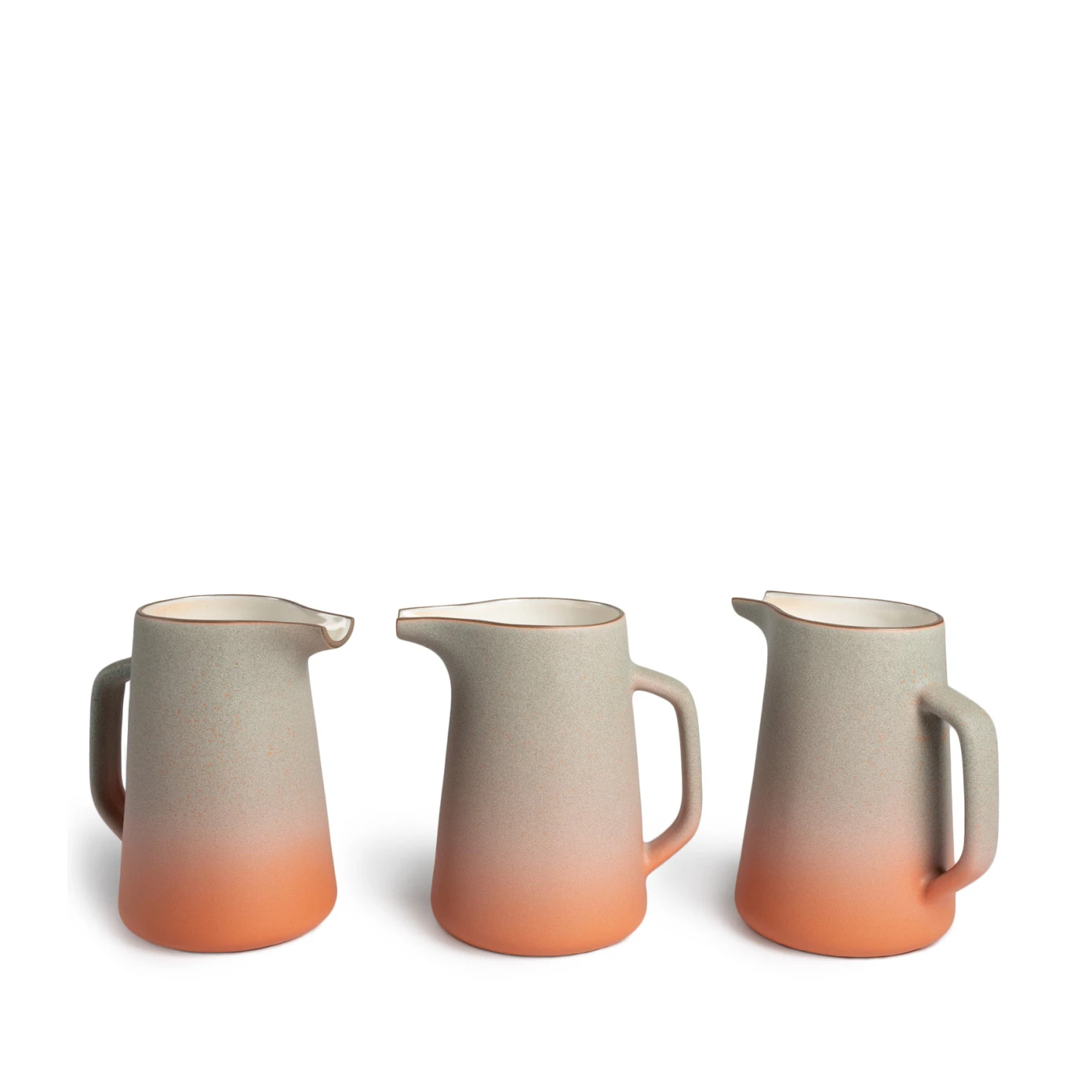 Heath Clay Studio Large Pitcher In Fog And Tangerine Heath Clay Studio Large Pitcher In Fog And Tangerine