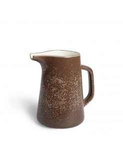Heath Clay Studio Large Pitcher In Matte Brown And Opaque White